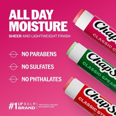 Chapstick Classic Variety Pack Lip Balm - Cherry, Strawberry, & Spearmint - 3ct/0.45oz