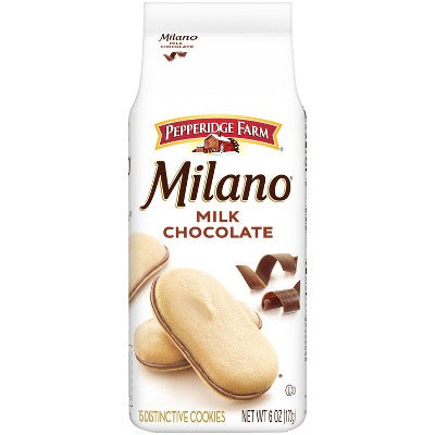 Pepperidge Farm Milano Milk Chocolate Cookies - 6oz/15ct: No Artificial Preservatives, No Artificial Colors, Easter Or Valentine's Day