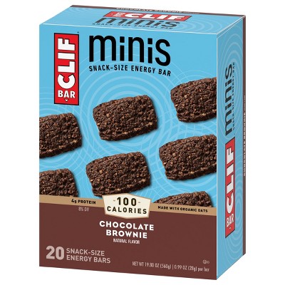 CLIF Bar Mini Chocolate Brownie Granola Protein Bar Made with Organic Oats - 19.8oz/20pk
