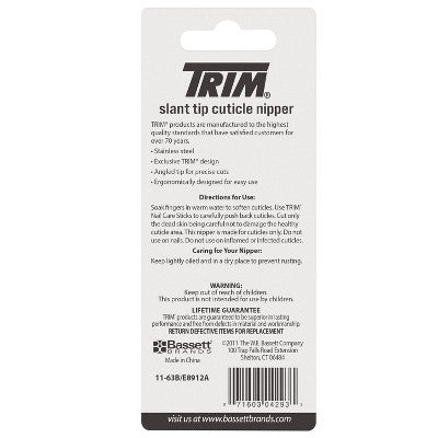 Trim Stainless Steel Slant Tip Cuticle Nipper