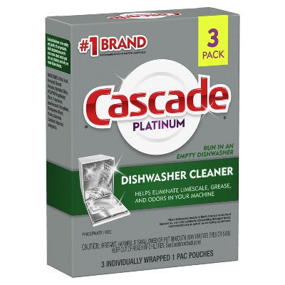 Cascade Platinum Dishwasher Cleaner - 3ct: Phosphate-Free, Scented, Tablet Form