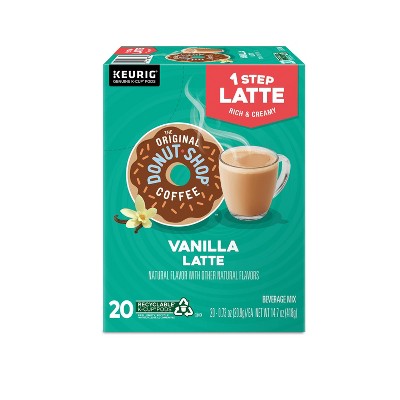 The Original Donut Shop One Step Latte Vanilla Dark Roast- Keurig K-Cup Coffee Pods - 20ct