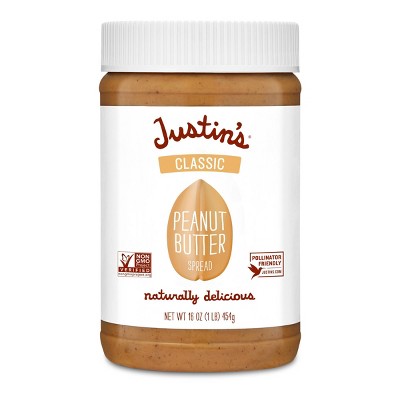 Justin's Classic Peanut Butter - 16oz: Certified Gluten-Free, Creamy