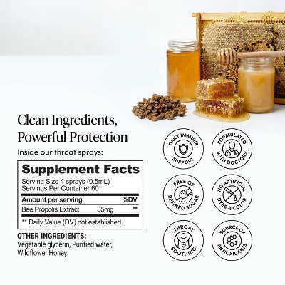 Beekeeper's Naturals Daily Propolis Immune Support Spray - 1 fl oz: Drug-Free, Contains Honey, No Artificial Sweeteners