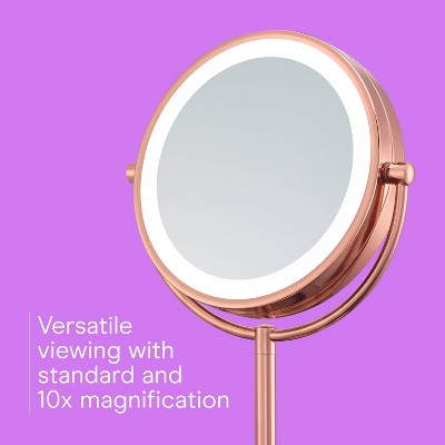 Conair LED Vanity Mirror with 1x and 10x Magnification Rose Gold