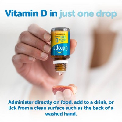 Ddrops Liquid Vitamin D3 Drops 1000 IU (25 mcg) - 180 drops - 0.17 fl oz