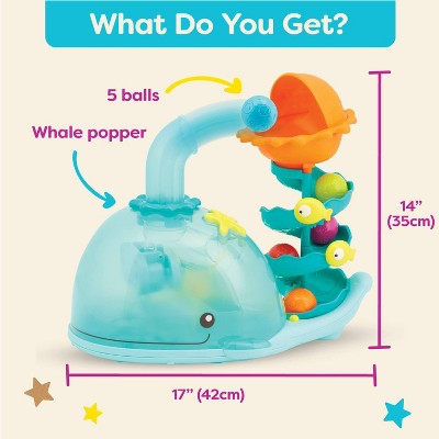B. toys - Musical Ball Popper - Poppity Whale Pop: Fine Motor Skills Toy with Music & Lights