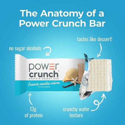 Power Crunch Wafer French Vanilla Whey Protein Energy Bars - 14g Protein - 5ct