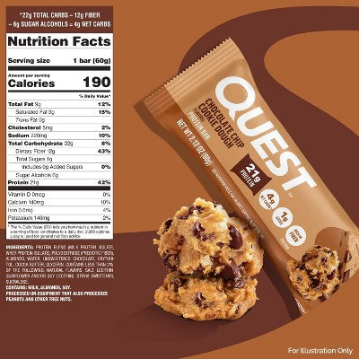 Quest Nutrition Protein Bar - Chocolate Chip Cookie Dough