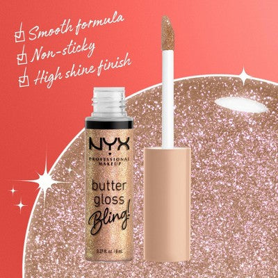 NYX Professional Makeup Butter Gloss Bling Non Sticky Lip Gloss - 0.27 fl oz