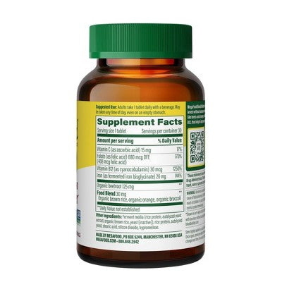 MegaFood Blood Builder Vegan Iron Supplement Tablet