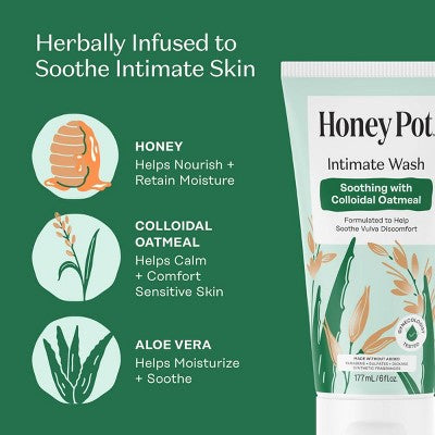 Honey Pot Soothing Intimate Wash with Colloidal Oatmeal - 6 oz