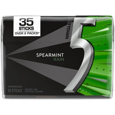 5 Gum Sugar-Free Spearmint Rain Gum - 35ct