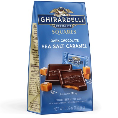 Ghirardelli Dark Chocolate Candy squares with Sea Salt Caramel Filling