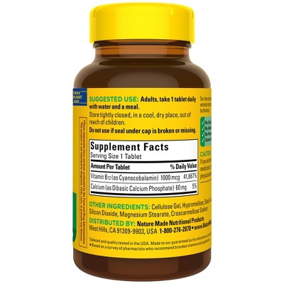 Nature Made Vitamin B12 1000 mcg, Energy Metabolism Support, Time Release Tablets