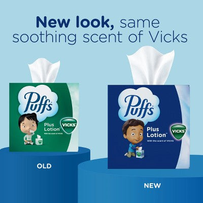 Puffs Plus Lotion with Scent of VICKS Facial Tissue