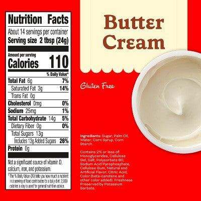 Betty Crocker Whipped Butter Cream Frosting - 12oz: Gluten-Free, Low Sodium