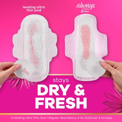 Always Radiant FlexFoam Heavy Flow Absorbency Pads with Wings - Scented - Size 2
