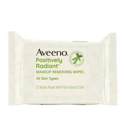 Aveeno Positively Radiant Oil-Free Makeup Removal Facial Wipes for All Skin Types - 25 ct