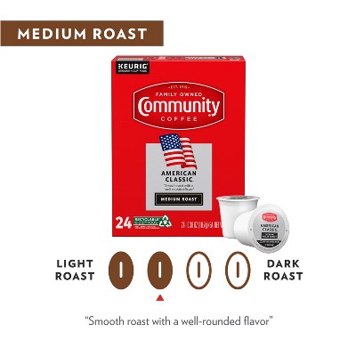 Community Coffee American Classic Medium Roast Coffee - Single Serve Pods - 24ct