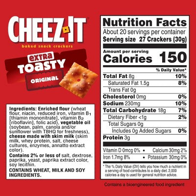 Cheez-It Extra Toasty Size Cheese Crackers - 21oz