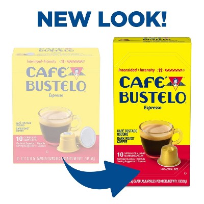 Café Bustelo Espresso Dark Roast Capsules - 10ct: Compatible With Nespresso Original Line, Unflavored, Caffeinated
