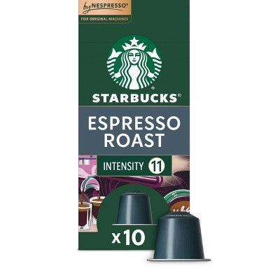 Starbucks by Nespresso Original Line Pods Dark Roast Coffee Espresso Roast - 10ct: Arabica Beans, Caramel