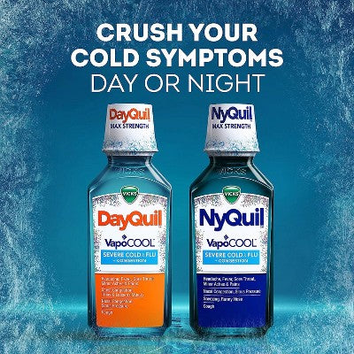 Vicks DayQuil & NyQuil Severe VapoCOOL Cold & Flu Medicine Liquid - 24 fl oz