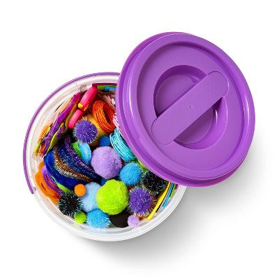 Cosmic Bucket of Crafts Set - Mondo Llama™: DIY Art Kit with Pom Poms, 336 Pieces, Ages 6+