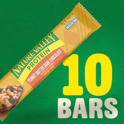 Nature Valley Peanut Butter Dark Chocolate Protein Chewy Bars - 14.2oz - 10ct: Gluten-Free, 10g Protein