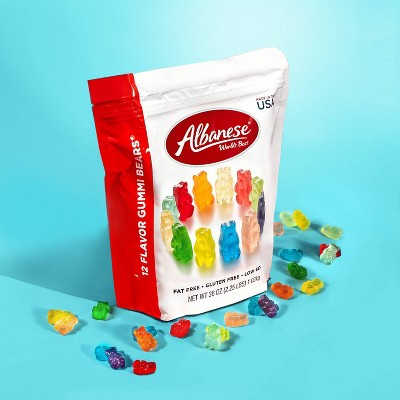 Albanese Worlds Best 12 Flavor Gummi Bears Candy - 36oz