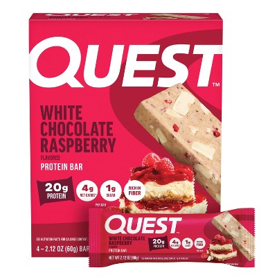 Quest Nutrition White Chocolate Raspberry Whey Protein Bars -  20g Protein - 4ct