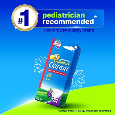 Children's Claritin Loratadine Allergy Relief 24 Hour Non-Drowsy Grape Liquid