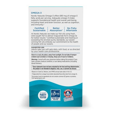 Nordic Naturals Omega-3 Softgels Dietary Supplement - 60ct