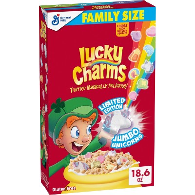 Lucky Charms Size Breakfast Cereal - 18.6oz: Gluten-Free, No Artificial Sweeteners, Whole Grain