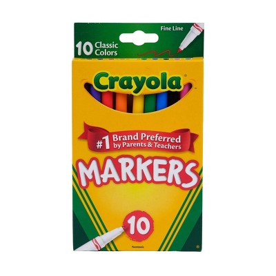 Crayola 10ct Fine Line Markers, Elementary School Supplies for Kids, Art Classroom Must Haves, Drawing & Coloring Gift, Ages 3+