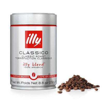 Illy Classico Medium Roast Whole Bean Coffee - 8.8oz: Arabica Beans, Italian Variety