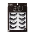 Kiss Lash Couture Matte Black False Eyelashes - Matte Twill Lashes - 4ct