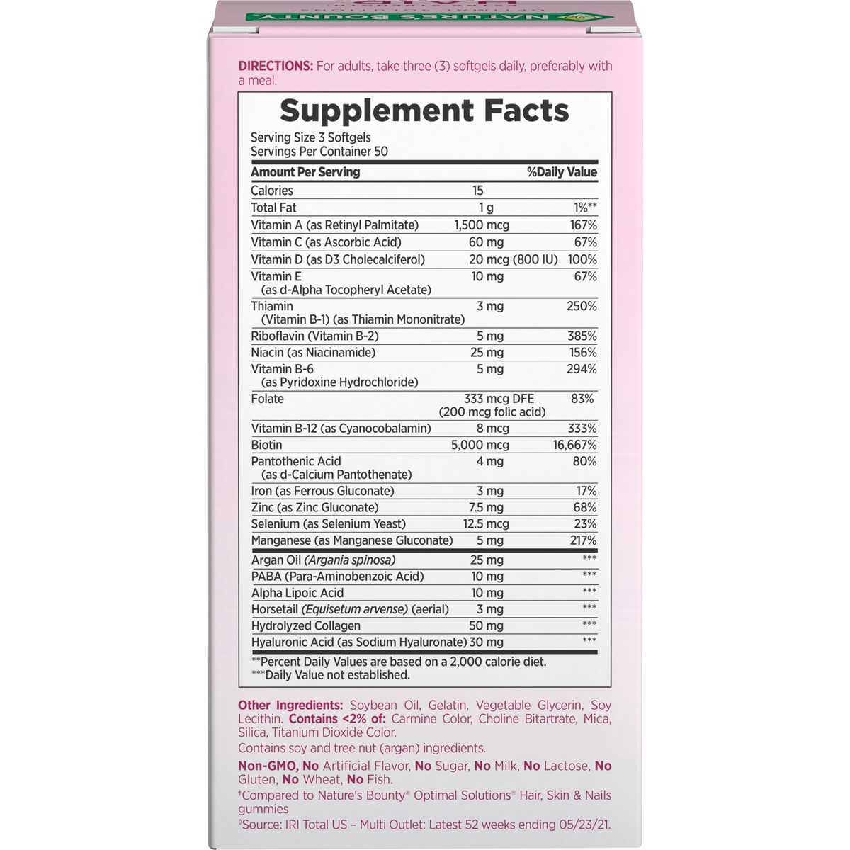 Nature's Bounty Extra Strength Hair Skin and Nails Softgels, 150 Stk.