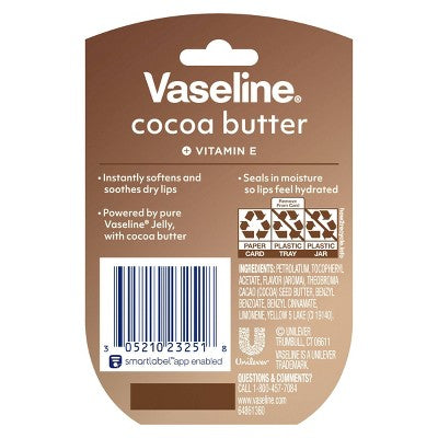 Vaseline Lip Therapy Mini Lip Balm - Cocoa Butter - Travel Size - 0.25oz