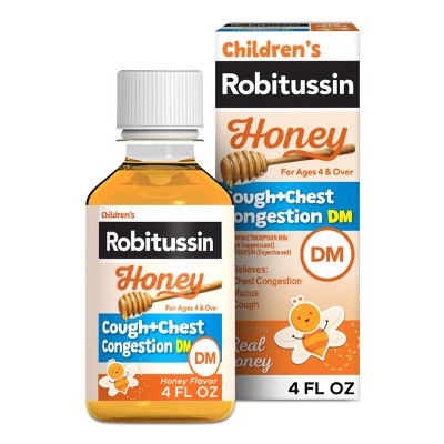 Children's Robitussin Cough & Chest Congestion DM Relief Liquid - Dextromethorphan - Honey - 4 fl oz