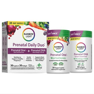 Rainbow Light Prenatal Daily Duo Multivitamin Dietary Supplement Tablets and Softgels - 60ct