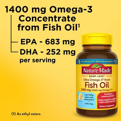 Nature Made Burp-less Ultra Omega 3 from Fish Oil 1400 mg Softgels
