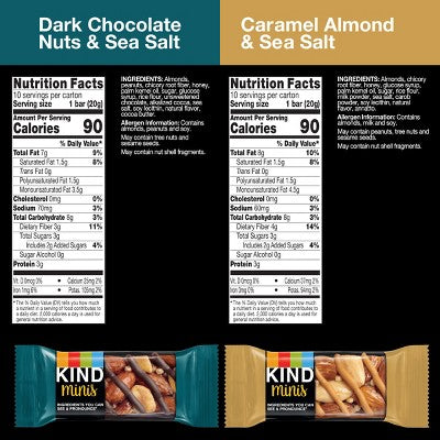KIND Minis Dark Chocolate & Caramel Almond - 14oz/20ct