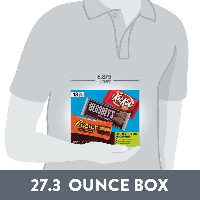 Reese's, Hershey's and Kit Kat Milk Chocolate Candy Bars Variety Pack - 18ct