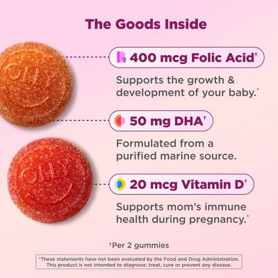 OLLY Essential Prenatal Multivitamin Gummies - Sweet Citrus