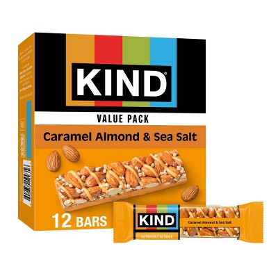 KIND Nut Bars Caramel Almond & Sea Salt Gluten Free Protein Snack Bars - 16.8oz/12ct