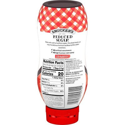 Smucker's Squeezable Reduced Sugar Strawberry Fruit Spread - 17.4oz