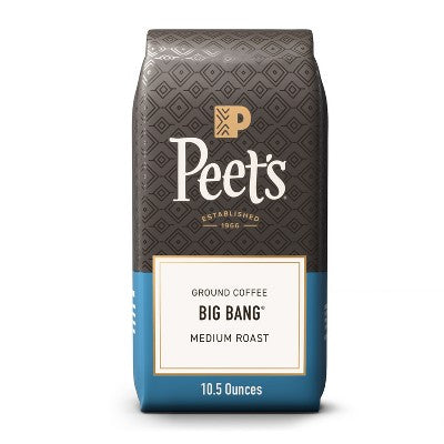 Peet's Coffee Big Bang Medium Roast Ground Coffee - 10.5oz: Arabica Beans, Citrus & Milk Chocolate