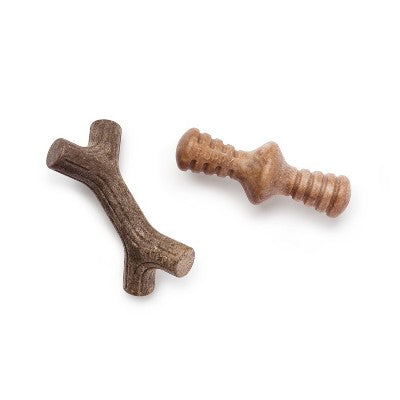 Benebone Puppy Pack Dog Chew Toys - Maple Wood/Bacon - XS - 2pk